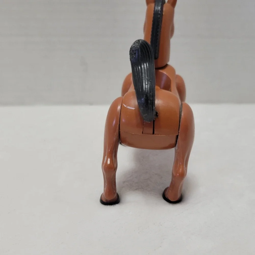 Vtg Playskool‎ Playmates  Horse Brown Body Black Mane Tail Plastic